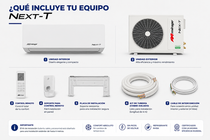 Minisplit NEX CHC120T | Frío/Calor, 1 TR, 110V