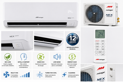 Aire Acondicionado Mirage NEX Inverter Frío/Calor | Ahorro Absoluto